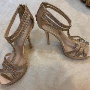 Steve Madden Cream Heels with Rhinestones 8.5